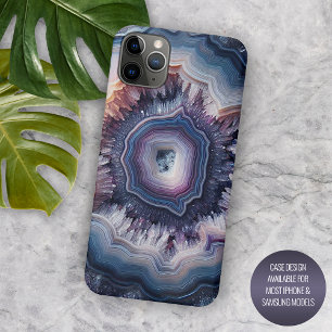 Case-Mate iPhone Case Chic violet foncé violet bleu quartz Agate Motif