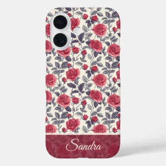 Coque Pour iPhone 16 Chic Wedding Gift Rose Name