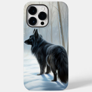 Coque Pour Pour iPhone 14 Pro Max Chien à neiger belge Noël