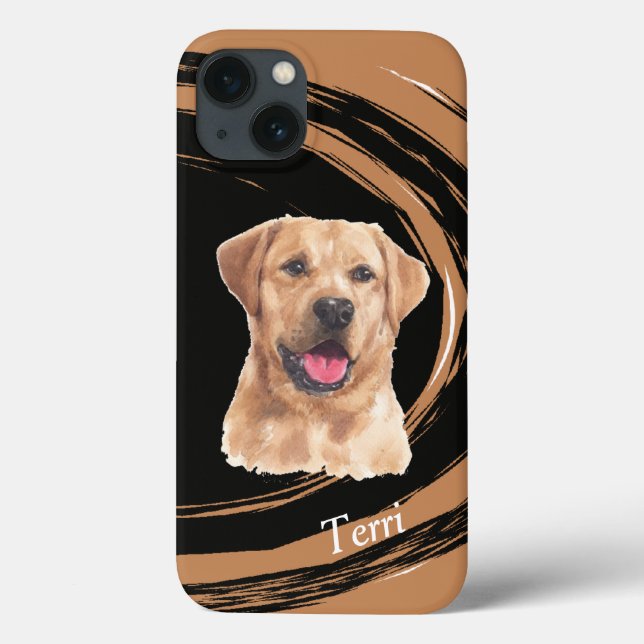 Coques Case-Mate iPhone Chien Abstrait de trieuse du Labrador jaune  (Verso)