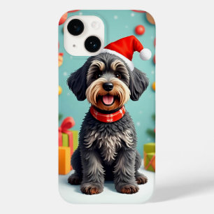 Coque Pour iPhone 14 Chien adorable avec un chapeau de Père Noël