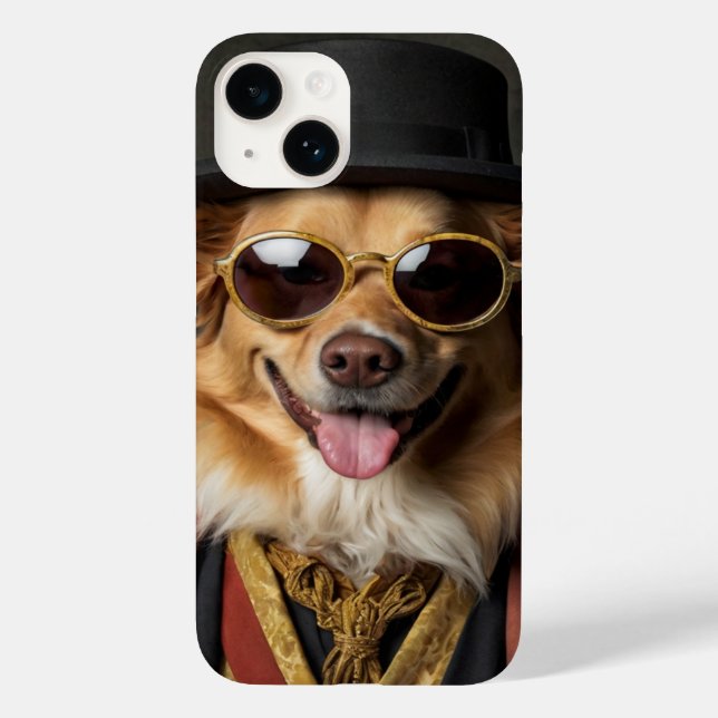 Coques Case-Mate iPhone Chien amusant. Caniche en costume d'aristocrate av (Verso)