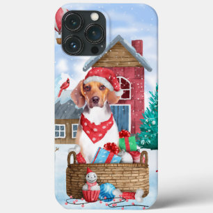 Case-Mate iPhone Case Chien Beagle dans la maison de Noël enneigée