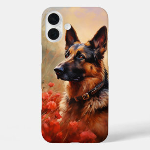 Coques iPhone 16 Plus Chien berger allemand en pavot