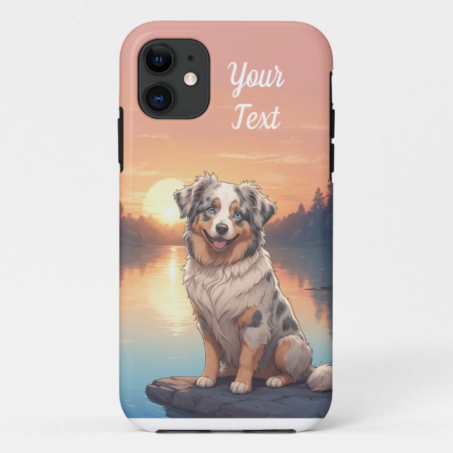 Coques Case-Mate iPhone Chien berger australien par lac (Dos)