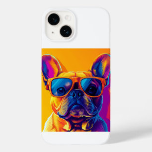 Coque Pour iPhone 14 Chien bouledogue français cool avec des lunettes d