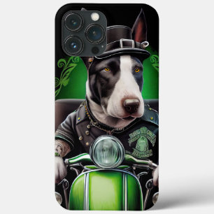 Case-Mate iPhone Case Chien Bull Terrier conduisant un vélo Saint-Patric