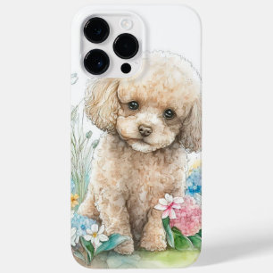 COQUE POUR POUR iPhone 14 PRO MAX CHIEN CHIEN CANICHE BLANC À L'AQUARELLE ADORABLE
