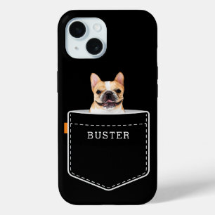 Coque Pour iPhone 15 Chien dans la poche   Photo pour animal de compagn