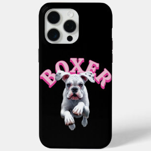 Coque iPhone 15 Pro Max Chien de boîte blanc jouant