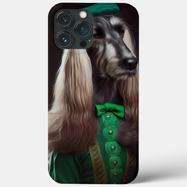 Coques Case-Mate iPhone chien de chien afghan en tenue de la Saint-Patrick (Verso)
