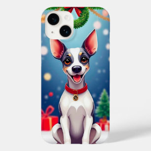 Coque Pour iPhone 14 Chien de dessin animé joyeux Noël Hiver festif
