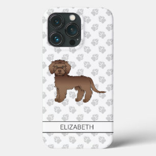 Case-Mate iPhone Case Chien de dessin animé Mini Goldendoodle au chocola