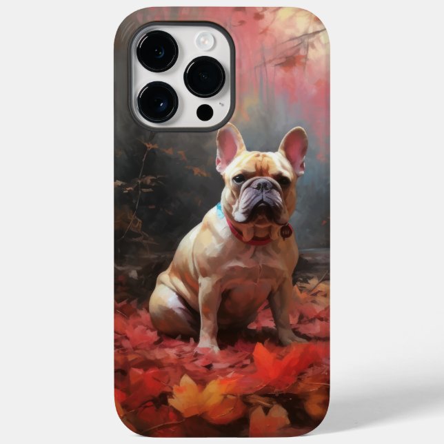 Coques Case-Mate iPhone Chien de taureau français en automne Leaves automn (Verso)