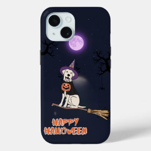 Coque Pour iPhone 15 Chien éclairé par la lune – Chien d'Halloween avec