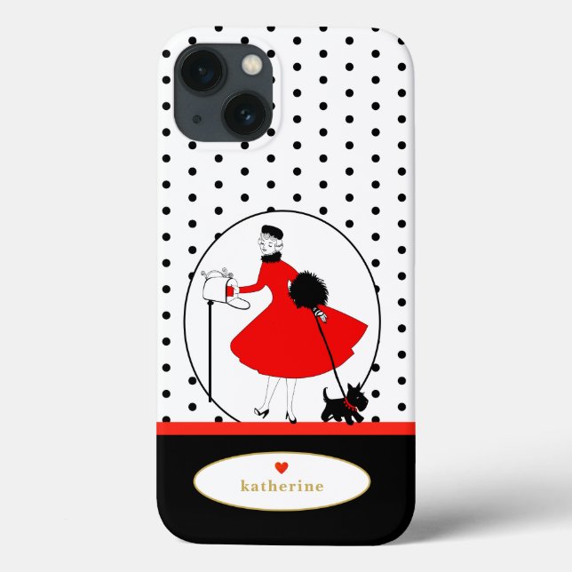 Coques Case-Mate iPhone Chien écossais vintage rétro (Verso)