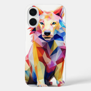 Coque Pour iPhone 16 Chien géométrique coloré