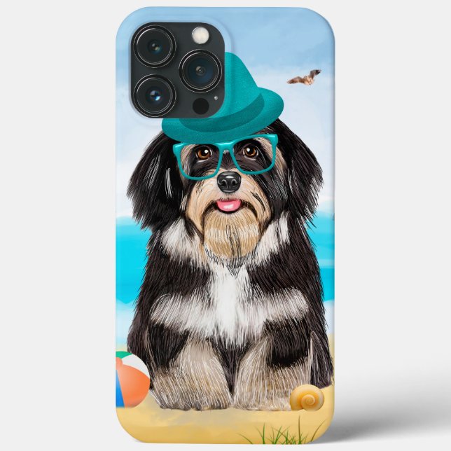 Coques Case-Mate iPhone Chien Havanais sur la plage (Verso)