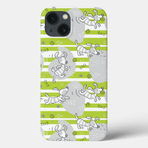 Etui iPhone 13 chien jouant arrière - plan motif