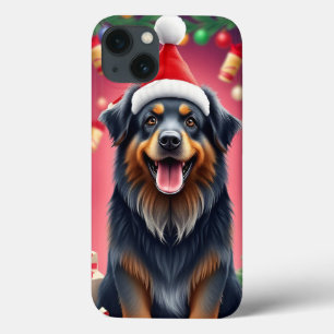 Case-Mate iPhone Case Chien joyeux portant un chapeau rouge de Père Noël