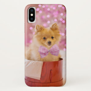 Case-Mate iPhone Case Chien mignon avec cou rose Photographie de Noël