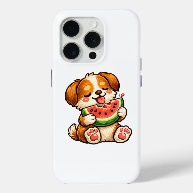 Coques Case-Mate iPhone Chien mignon pastèque (Verso)