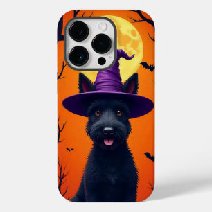 Coque Pour iPhone 14 Pro Chien noir assis dans une pose fantaisiste