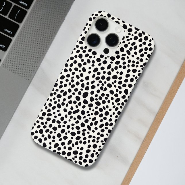 Coques Case-Mate iPhone Chien noir et blanc Dalmatien Motif Abstrait (Créateur téléchargé)