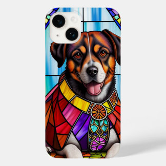 Coque Pour iPhone 14 Chien Orné d'un Collier Coloré