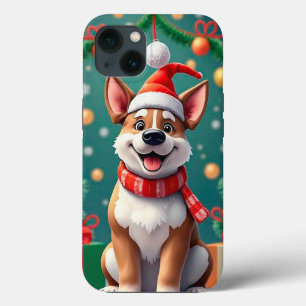 Case-Mate iPhone Case Chien parmi les décorations de Noël festives