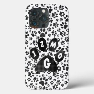 Case-Mate iPhone Case Chien Paws noir et blanc Polka Dot Coque-Mate iPho