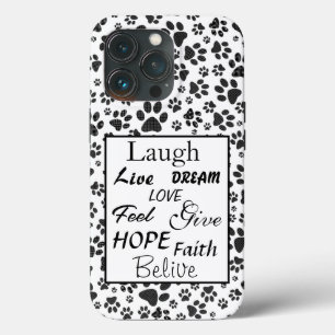 Case-Mate iPhone Case Chien Paws noir et blanc Polka Dot Coque-Mate iPho