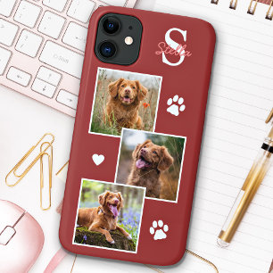 Case-Mate iPhone Case Chien Photo Collage Monogramme Terra Cotta Animal