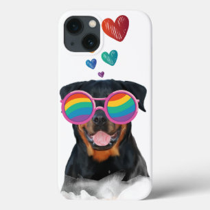 Case-Mate iPhone Case Chien Rottweiler avec coeurs Saint-Valentin