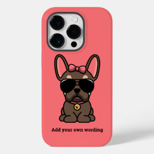 Coque Pour iPhone 14 Pro Chien-taureau français Tan Brown féminin