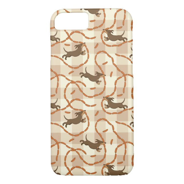Coques Case-Mate iPhone chiens chanceux avec l'arrière - plan de saucisses (Dos)