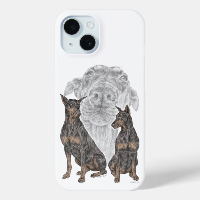 Coques Case-Mate iPhone Chiens de Doberman noir et tan (Verso)