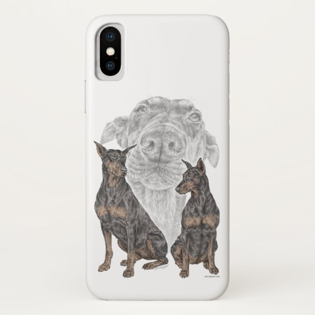 Coques Case-Mate iPhone Chiens de Doberman noir et tan (Dos)