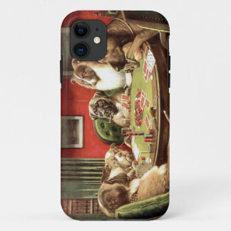 Coque iPhone 11 Chiens drôles jouant le cas de couverture d'Iphone