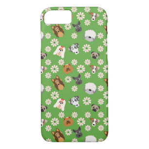 Coque iPhone 8/7 Chiens et fleurs
