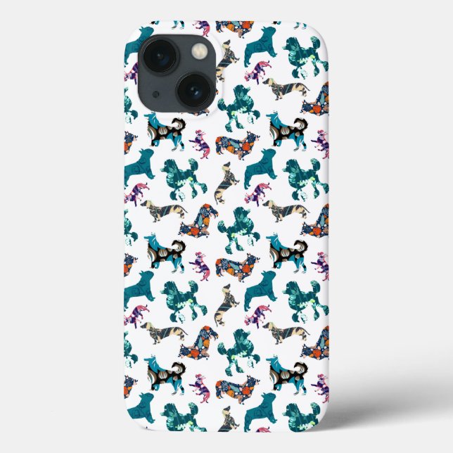 Coques Case-Mate iPhone Chiens floraux (Verso)
