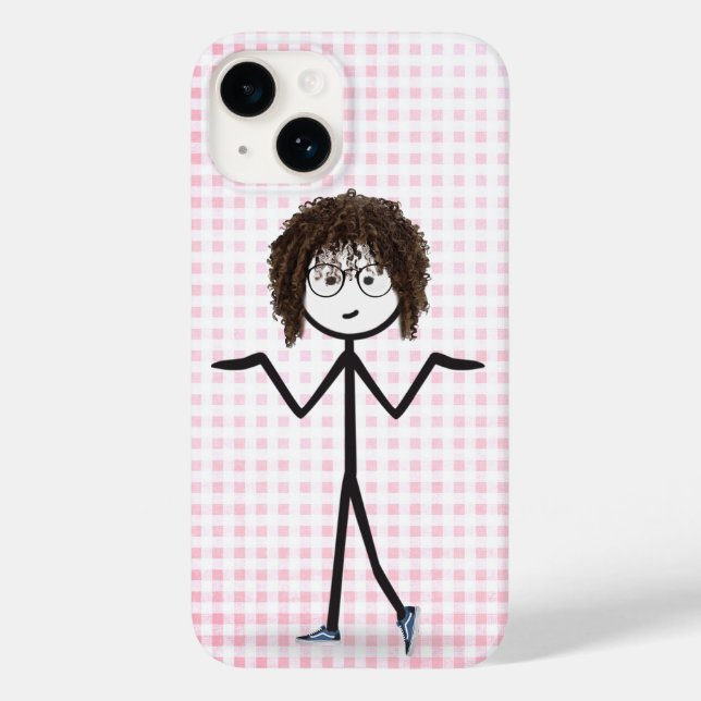 Coques Case-Mate iPhone Chiffre À Bâtons Fille Avec Baskets En vichy (Verso)