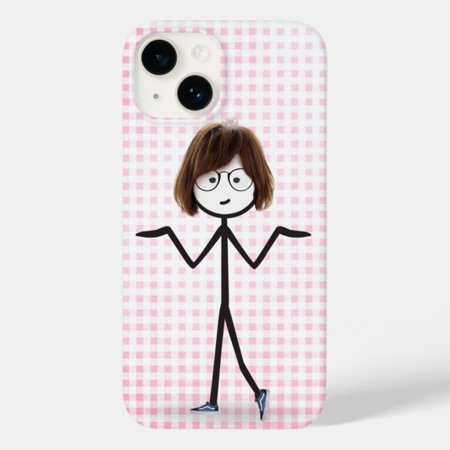 Coques Case-Mate iPhone Chiffre À Bâtons Fille Avec Baskets En vichy (Verso)