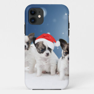 Coques Pour iPhone Chihuahua Chiuppies mignonnes avec Noël du Père No