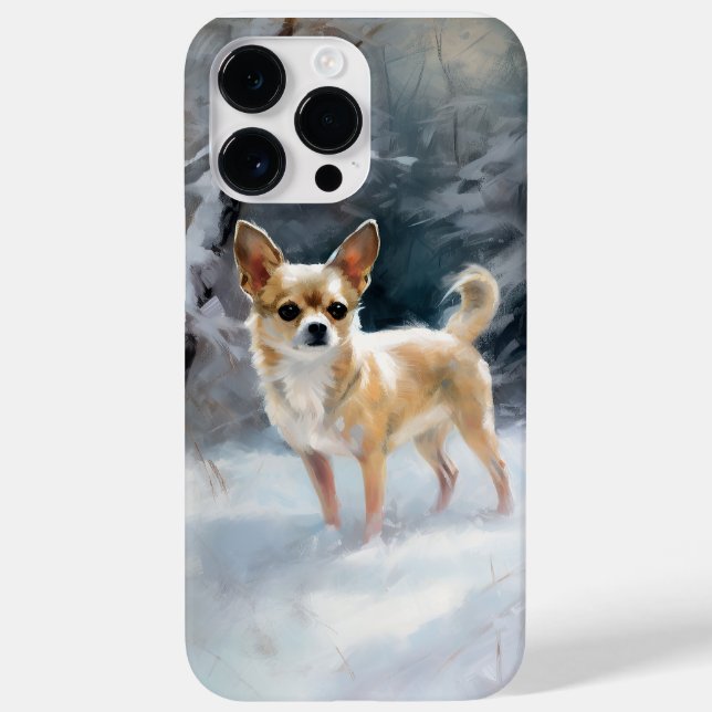 Coques Case-Mate iPhone Chihuahua Laisser neiger Noël (Verso)