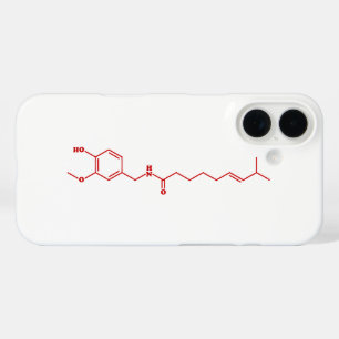 Coque Pour iPhone 16 Chili Capsaicin Formule chimique moléculaire