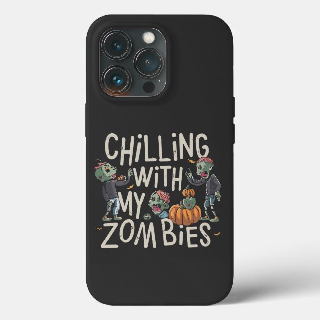 Coques Case-Mate iPhone Chilling Avec Mes Zombies Drôle Costume Halloween (Verso)