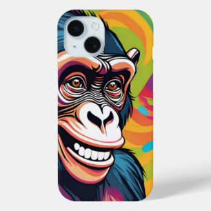 Coque Pour iPhone 15 Chimpanzé fou mignon