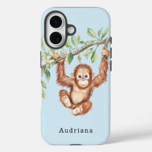 Coque Pour iPhone 16 Chimpanzé singe dans la jungle forestière Animal