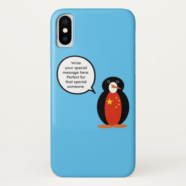 Coques Case-Mate iPhone China Flag Wildlife Penguin Personalized Gift (Dos)